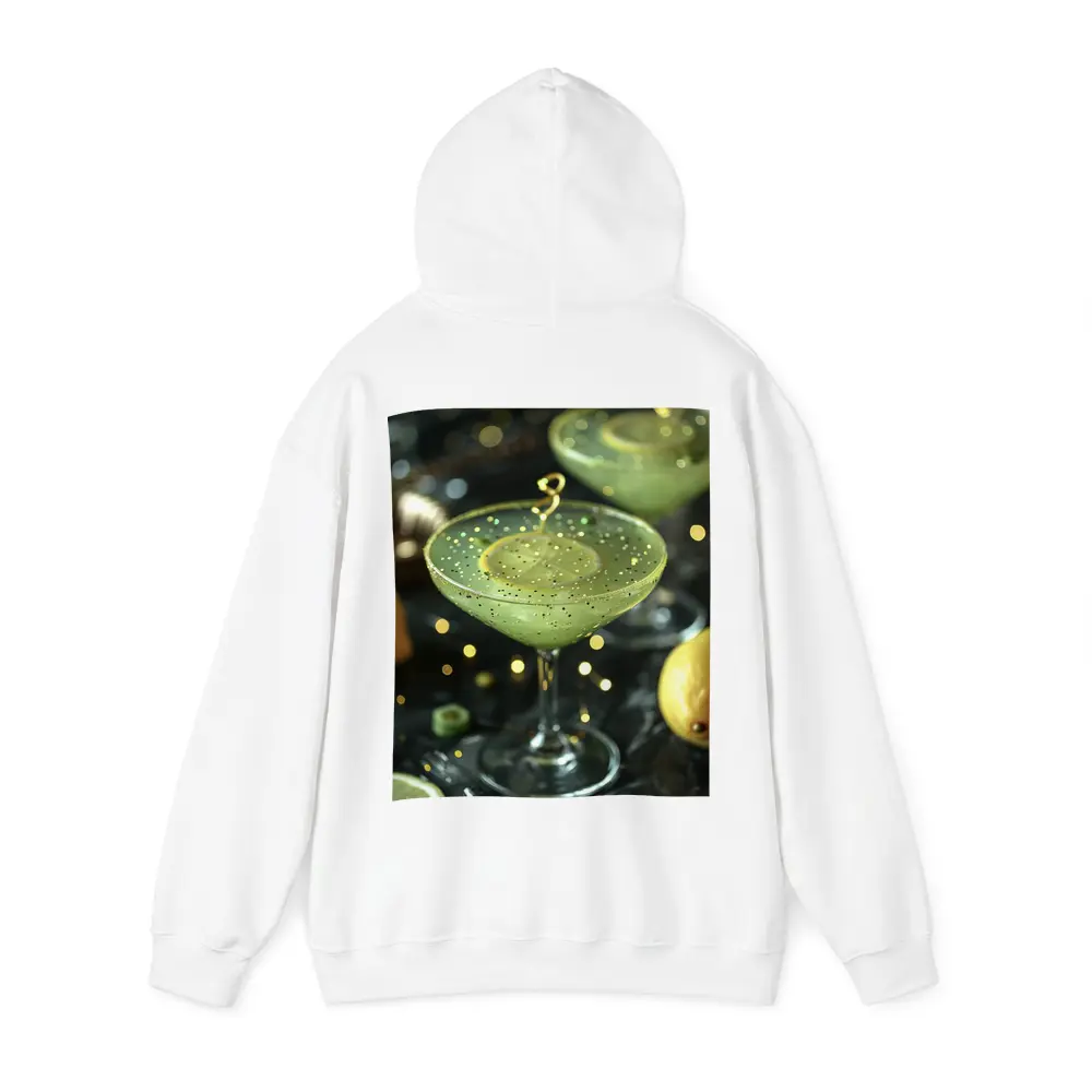 Green Cocktail Glass Gold Glitter Dark Background – Hoodies