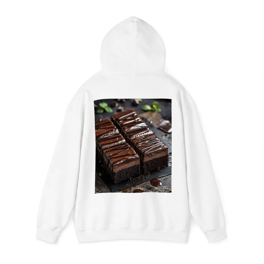 Dark Chocolate Brownie Slices Dark Background – Hoodies