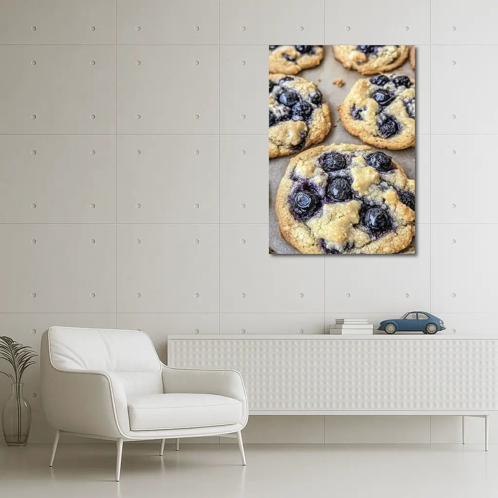 Fresh Blueberry Cookies on Baking Sheet – Wall Art