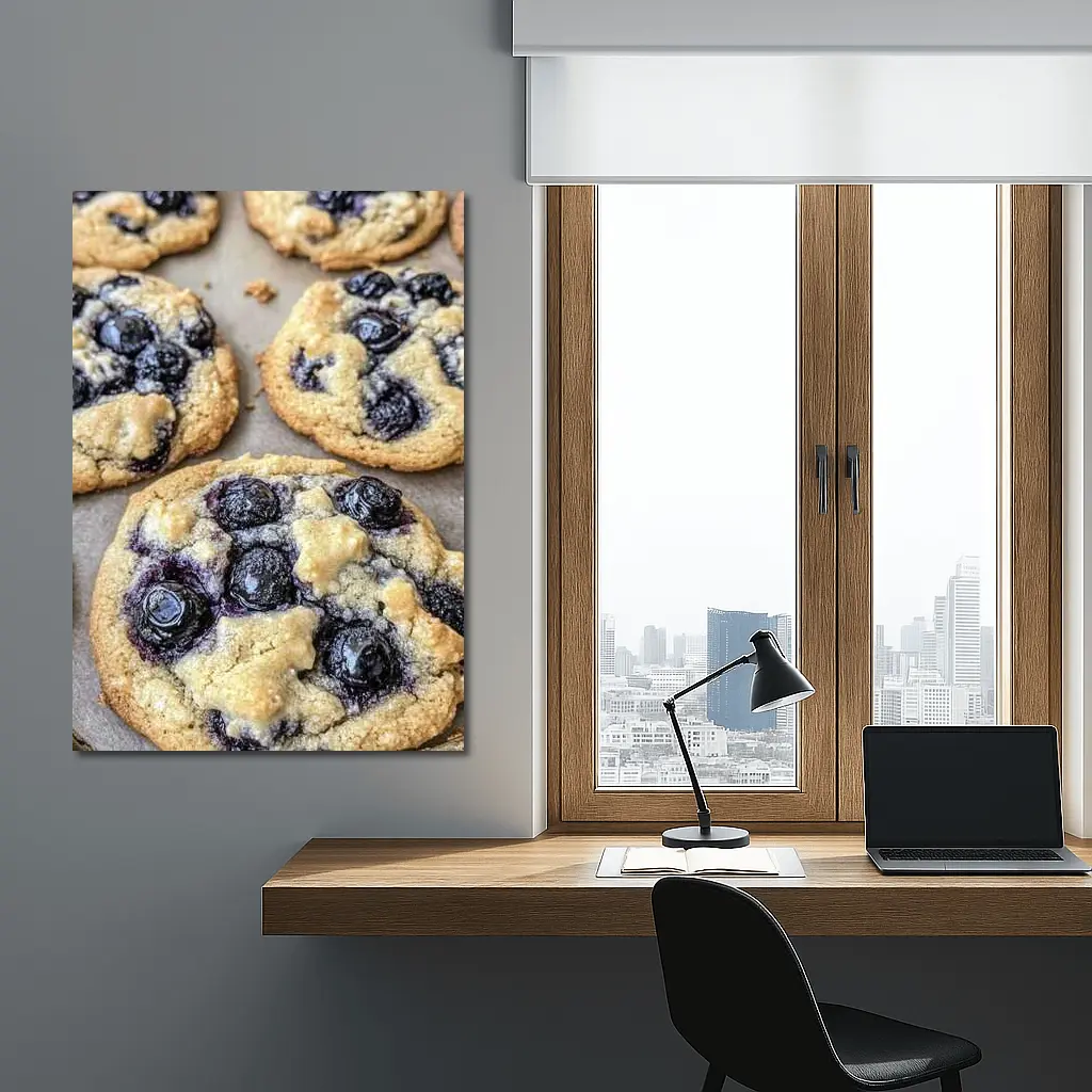 Fresh Blueberry Cookies on Baking Sheet – Wall Art