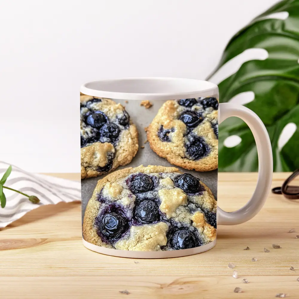 Fresh Blueberry Cookies on Baking Sheet – Mugs