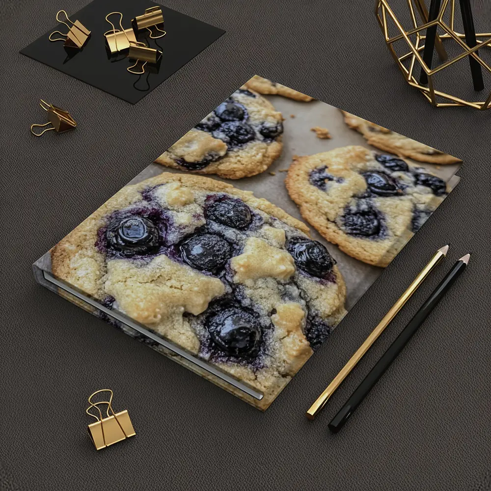 Fresh Blueberry Cookies on Baking Sheet – Notebooks