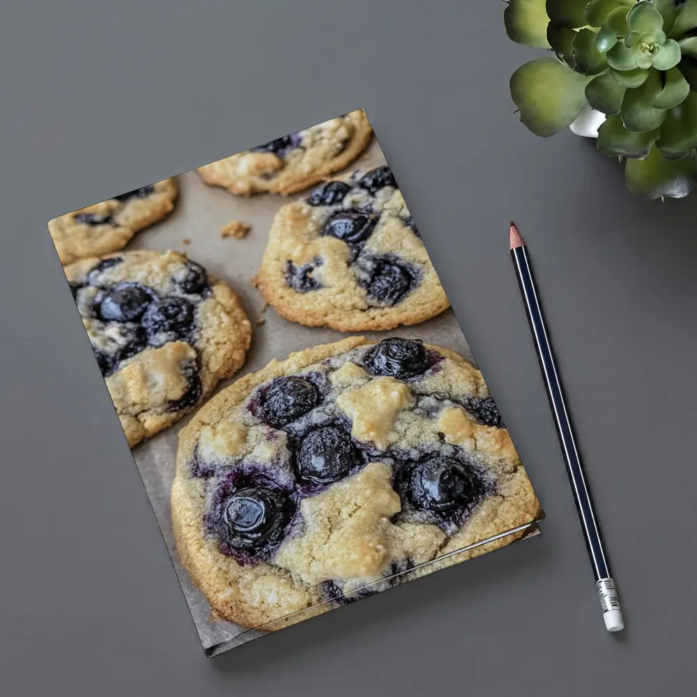 Fresh Blueberry Cookies on Baking Sheet – Notebooks