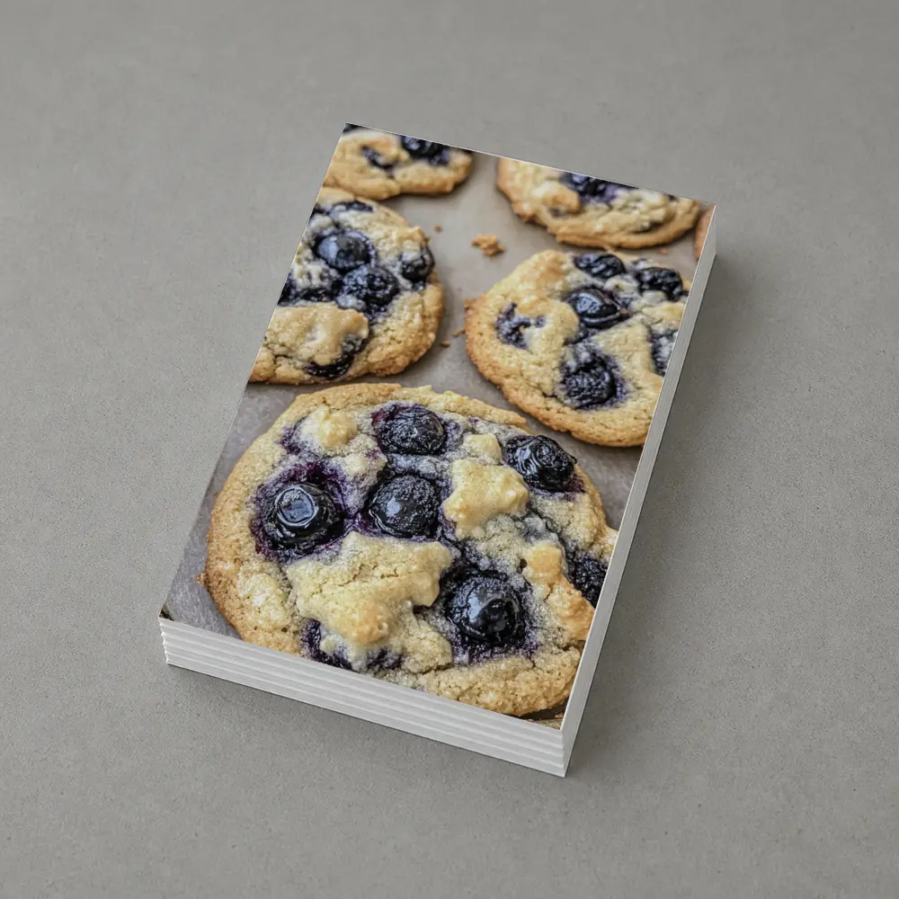 Fresh Blueberry Cookies on Baking Sheet – Postcards