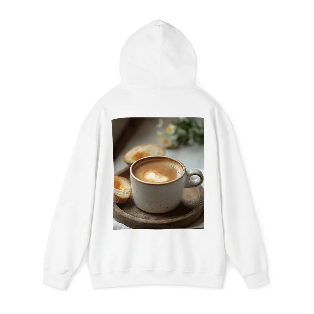 Latte Art Coffee Cup Morning Breakfast Scene – Hoodies
