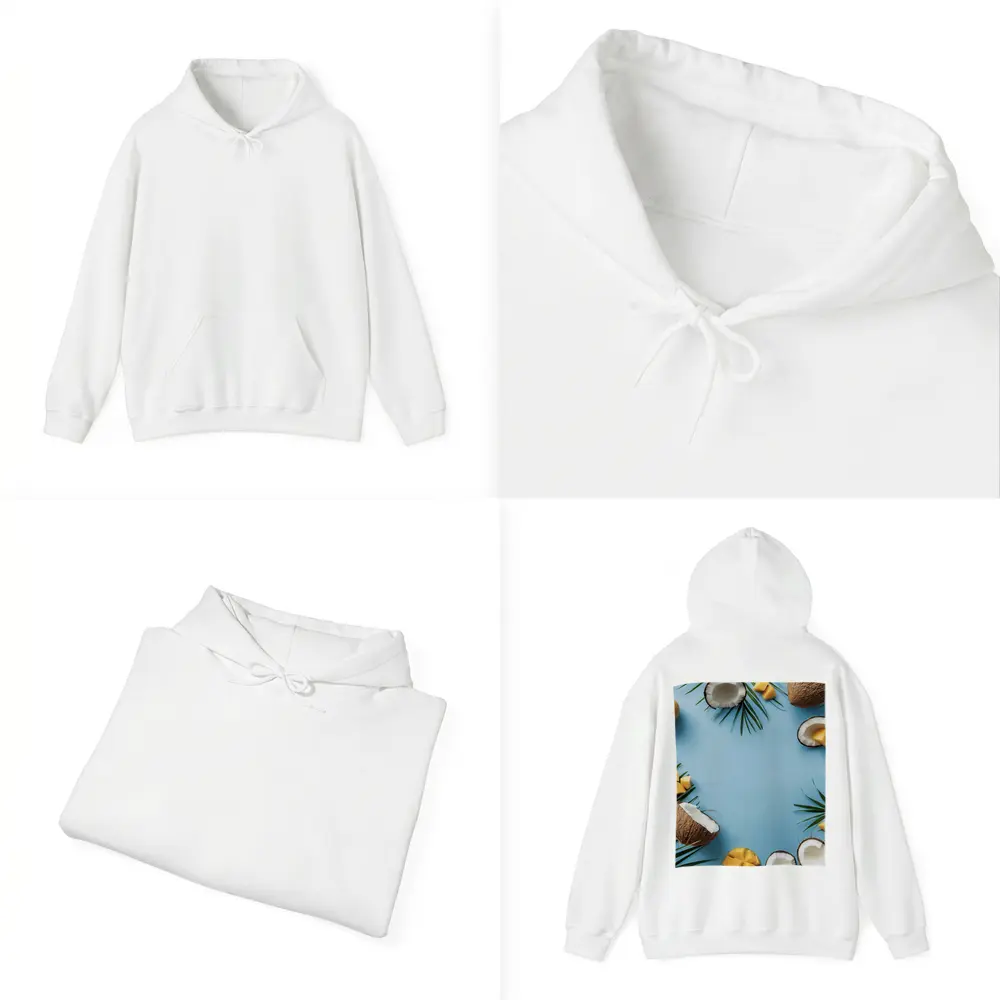 Coconuts and Mango on Blue Background – Hoodies