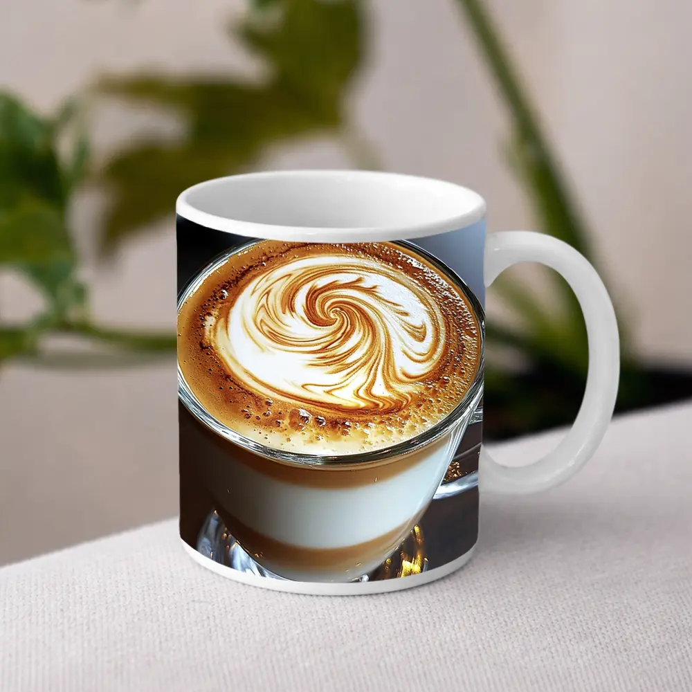 Latte Art Swirl Glass Cup Cafe – Mugs