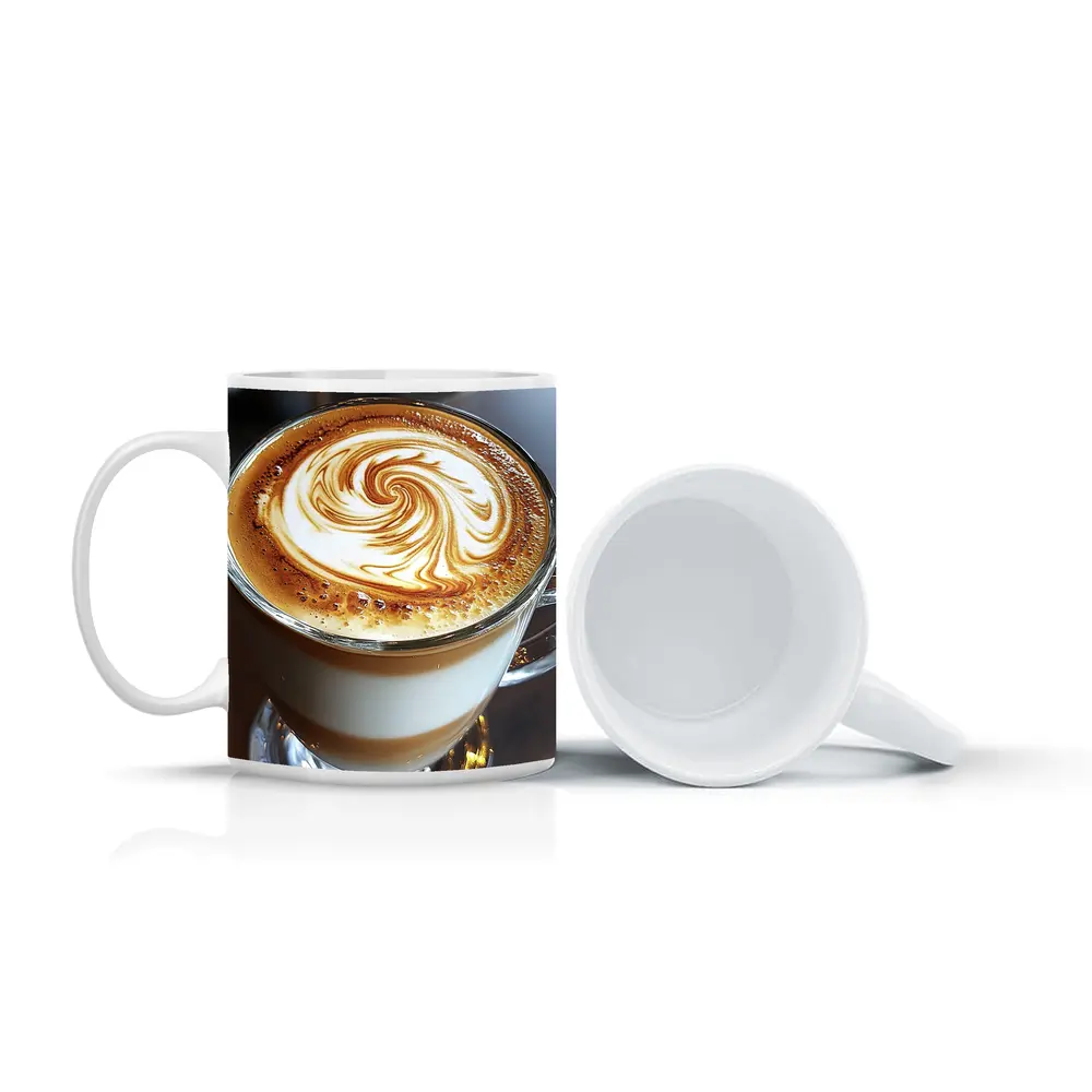 Latte Art Swirl Glass Cup Cafe – Mugs