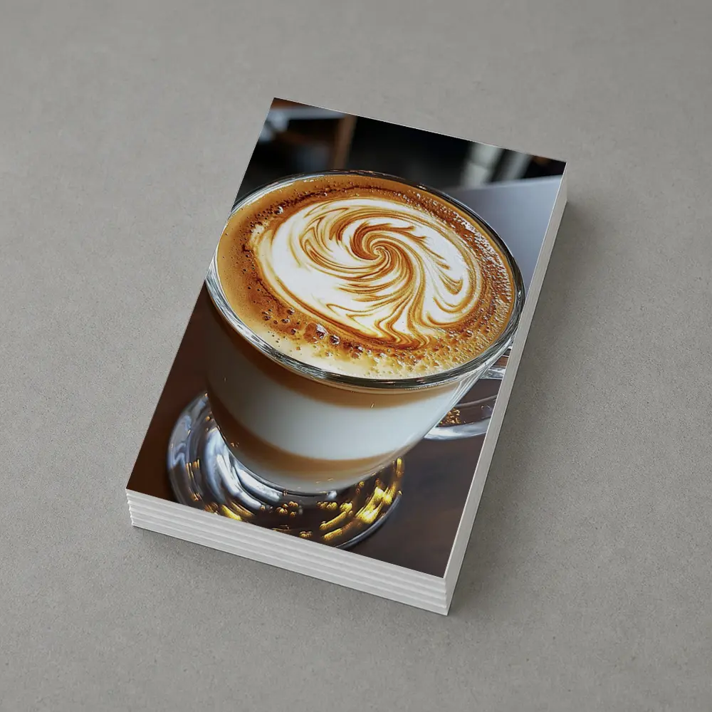 Latte Art Swirl Glass Cup Cafe – Postcards