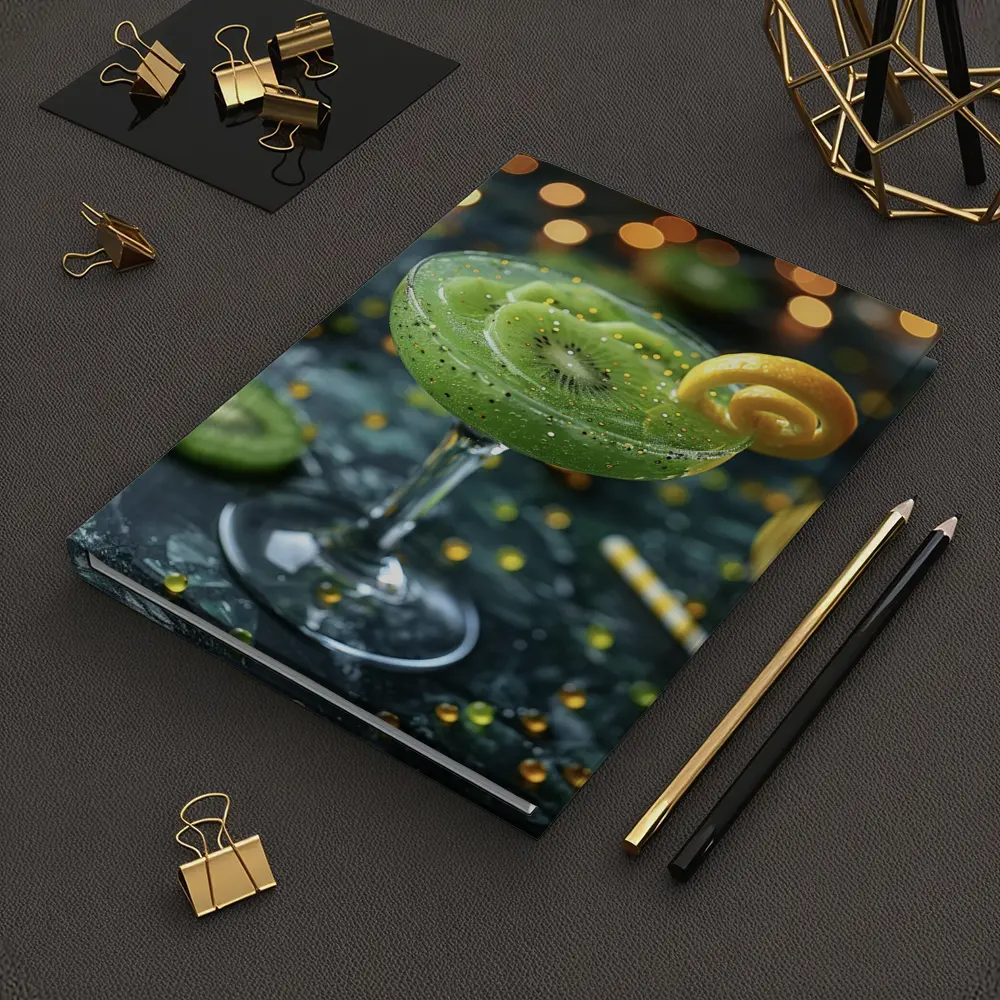 Kiwi Cocktail Green Drink Bokeh Lights – Notebooks
