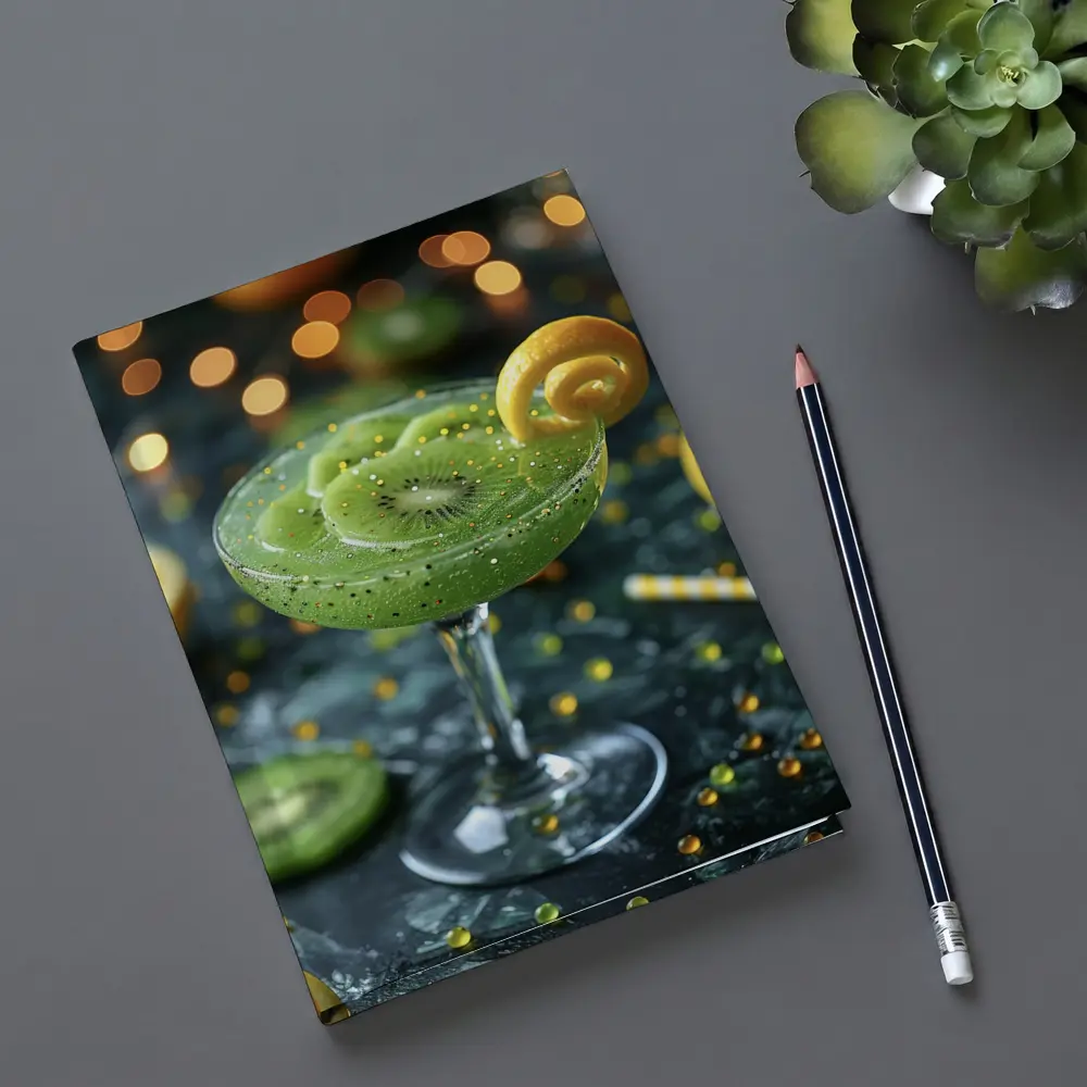 Kiwi Cocktail Green Drink Bokeh Lights – Notebooks