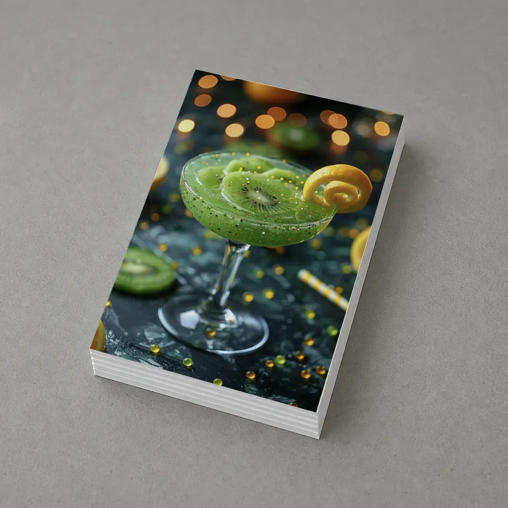 Kiwi Cocktail Green Drink Bokeh Lights – Postcards