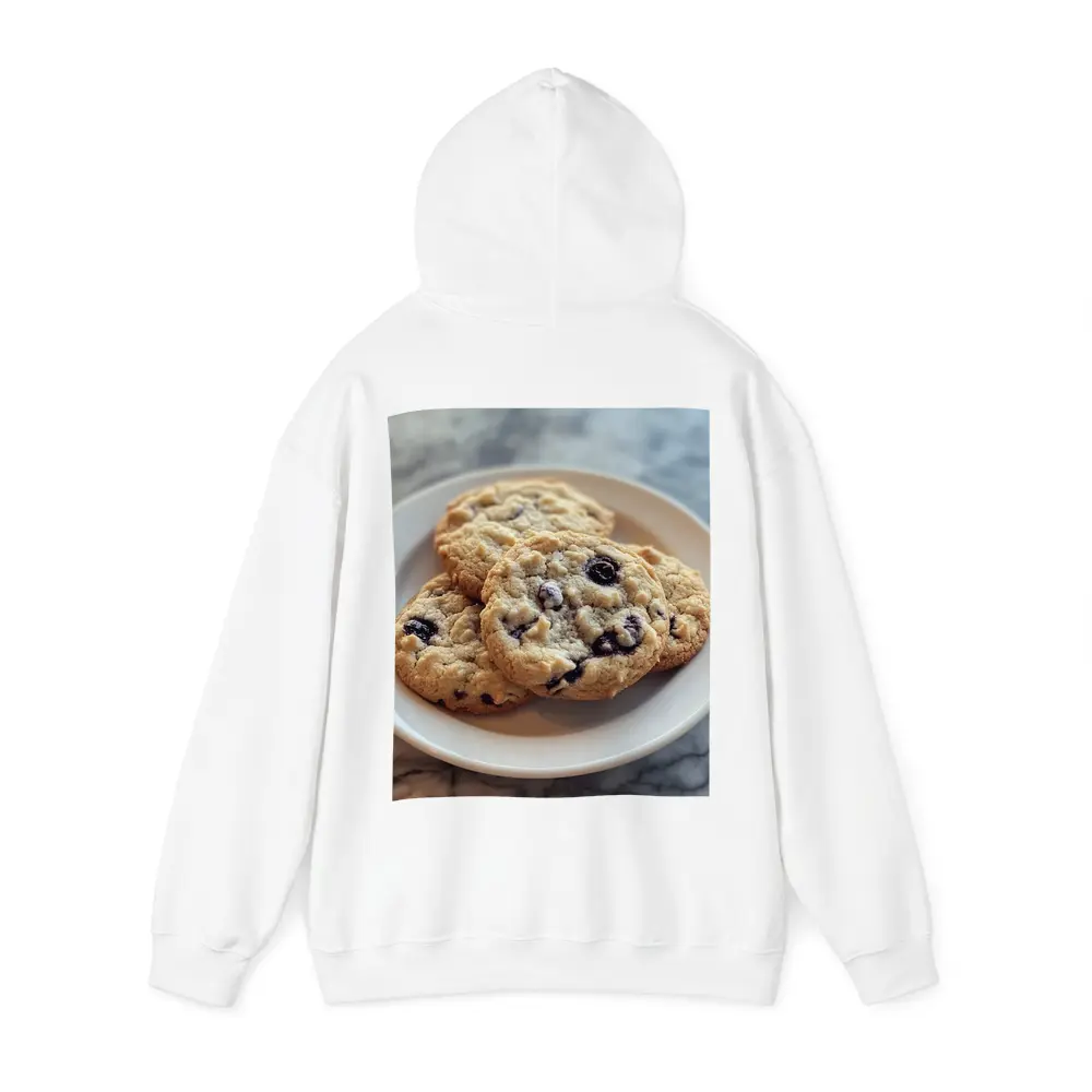 Blueberry Oatmeal Cookies On Marble Surface – Hoodies