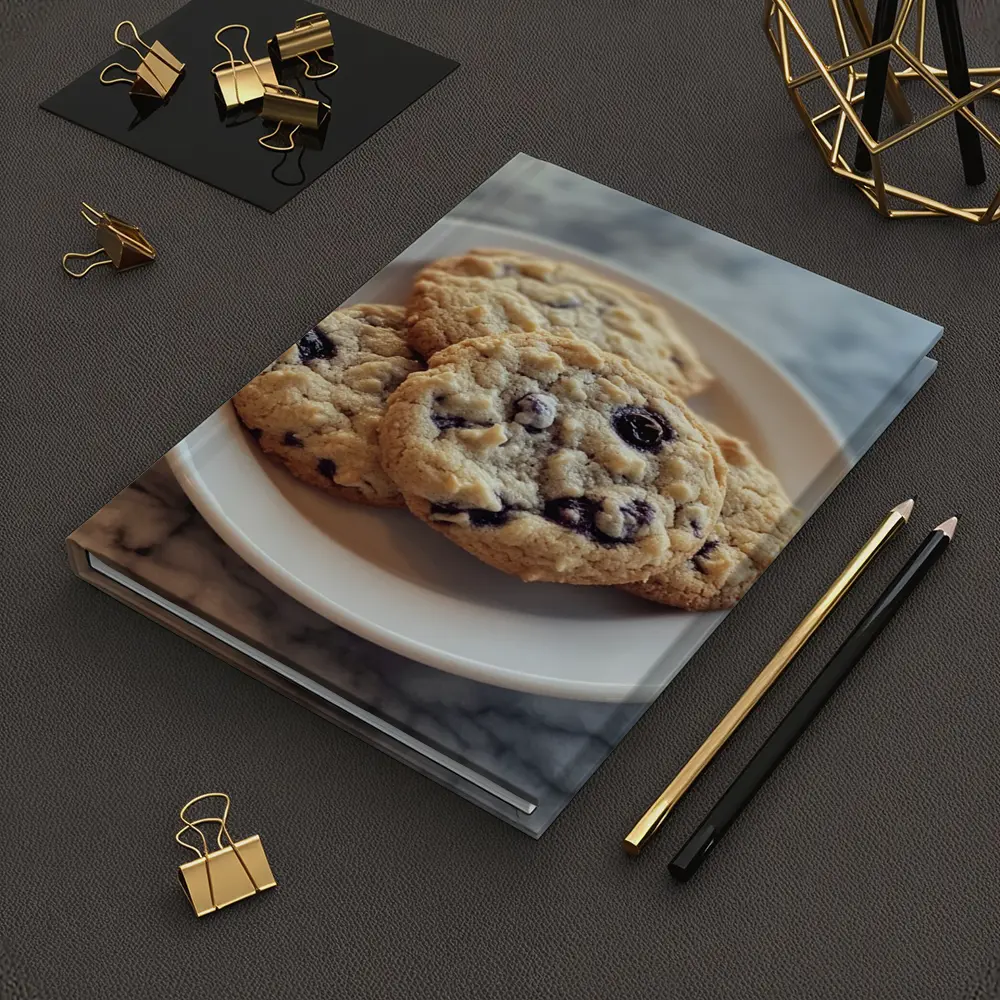 Blueberry Oatmeal Cookies On Marble Surface – Notebooks