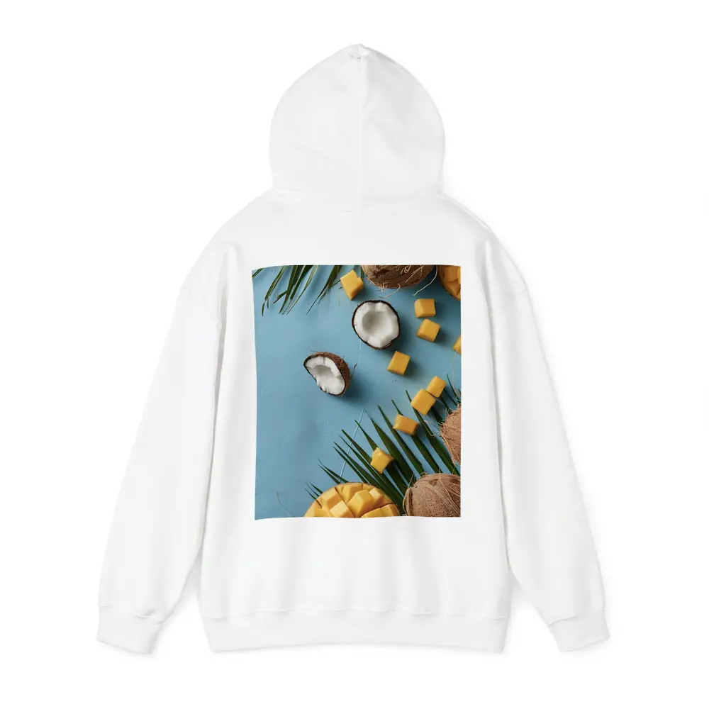 Coconut Mango Tropical Fruits Blue Background – Hoodies