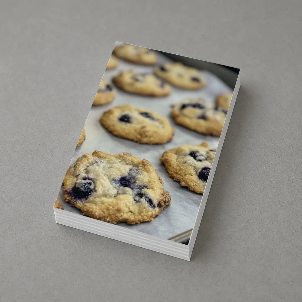 Fresh Blueberry Cookies On Baking Tray – Postcards