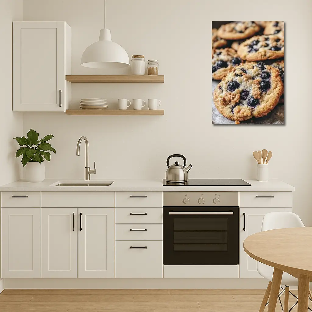 Blueberry Cookies Close Up Food Photography – Wall Art