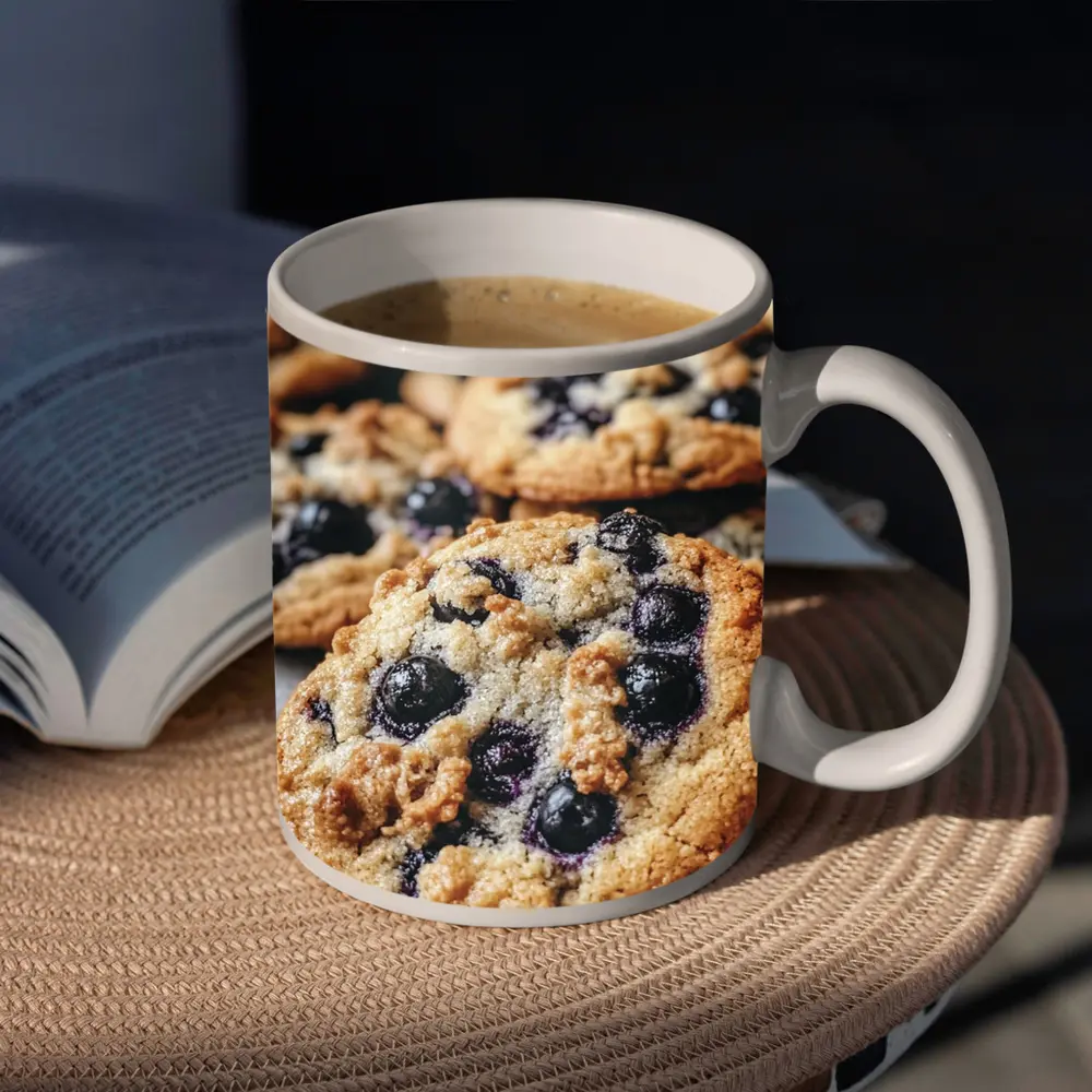 Blueberry Cookies Close Up Food Photography – Mugs