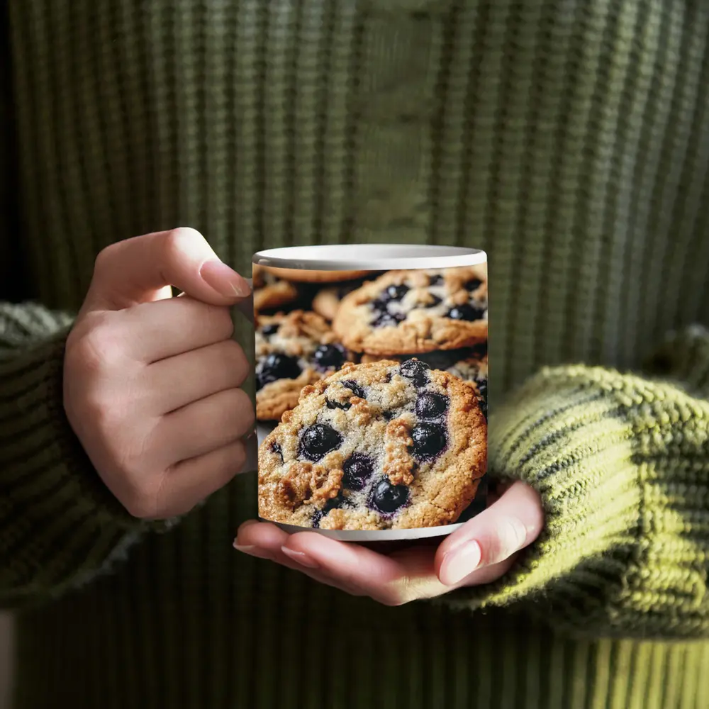 Blueberry Cookies Close Up Food Photography – Mugs