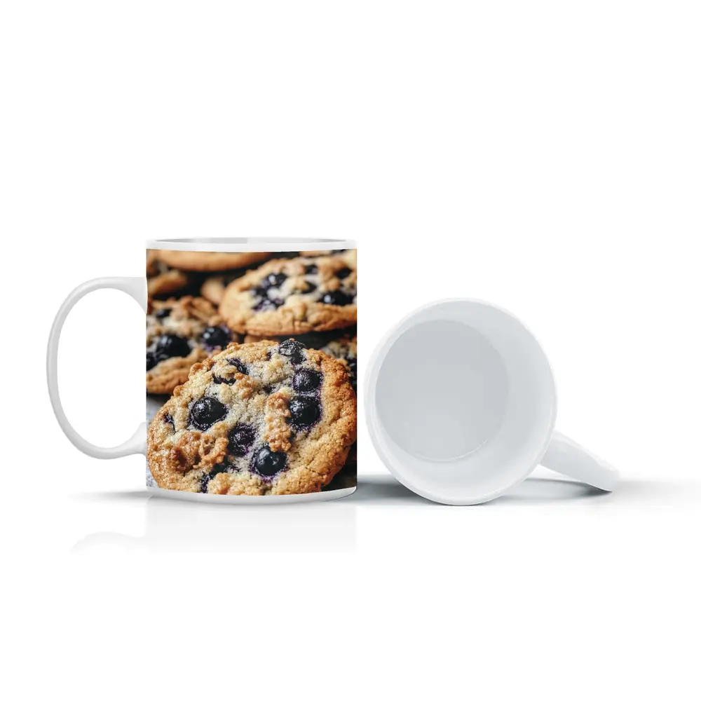 Blueberry Cookies Close Up Food Photography – Mugs