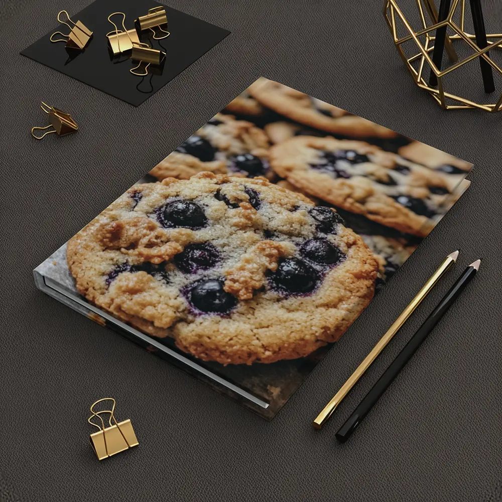 Blueberry Cookies Close Up Food Photography – Notebooks