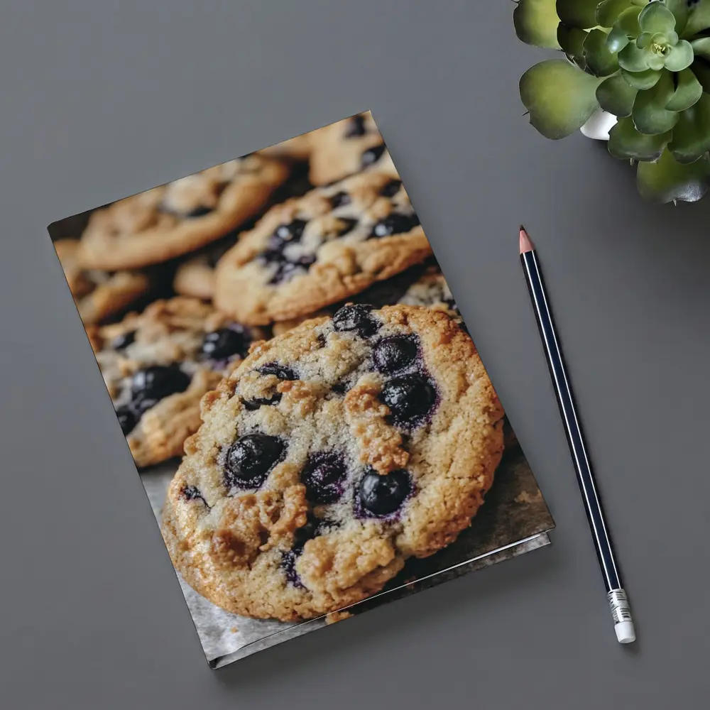 Blueberry Cookies Close Up Food Photography – Notebooks
