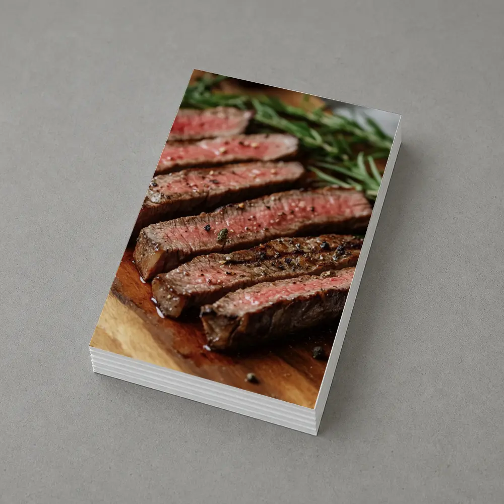 Grilled Steak Slices On Wooden Board – Postcards