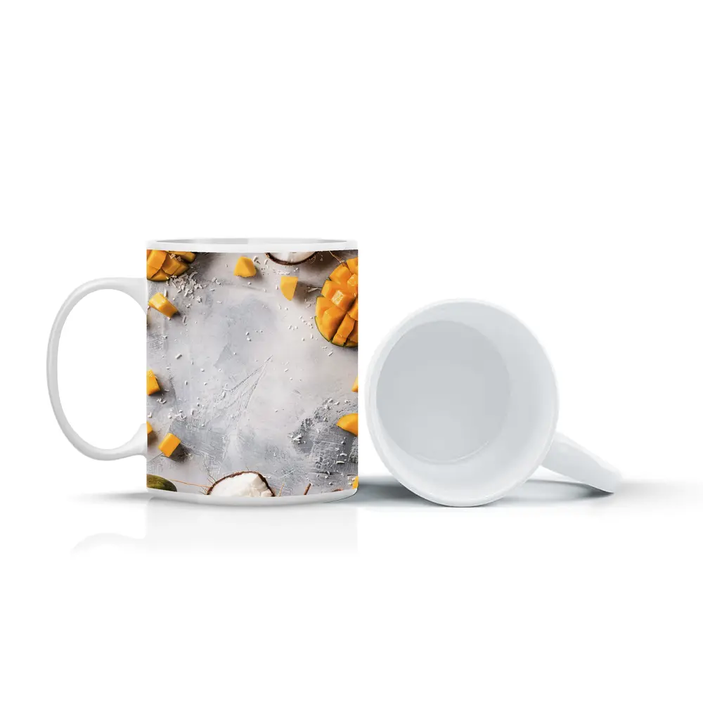Mango and Coconut Tropical Fruit Flatlay – Mugs