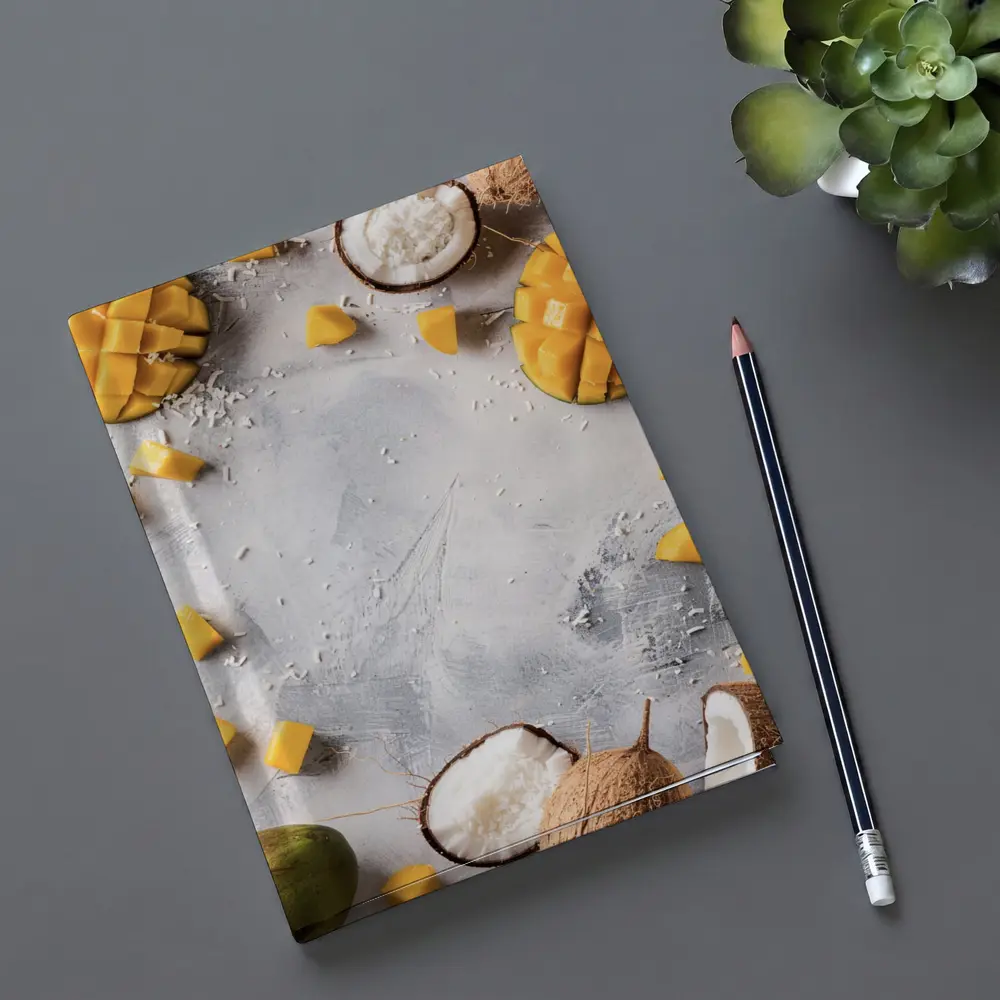Mango and Coconut Tropical Fruit Flatlay – Notebooks