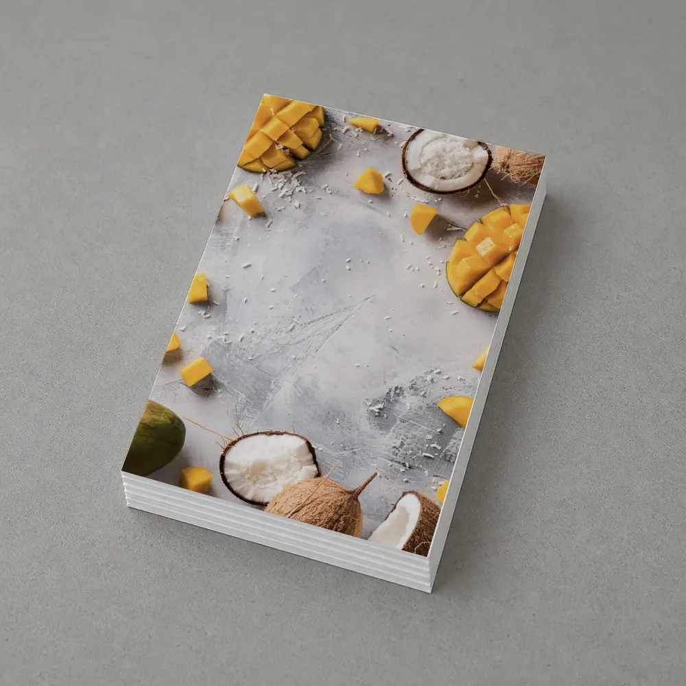 Mango and Coconut Tropical Fruit Flatlay – Postcards