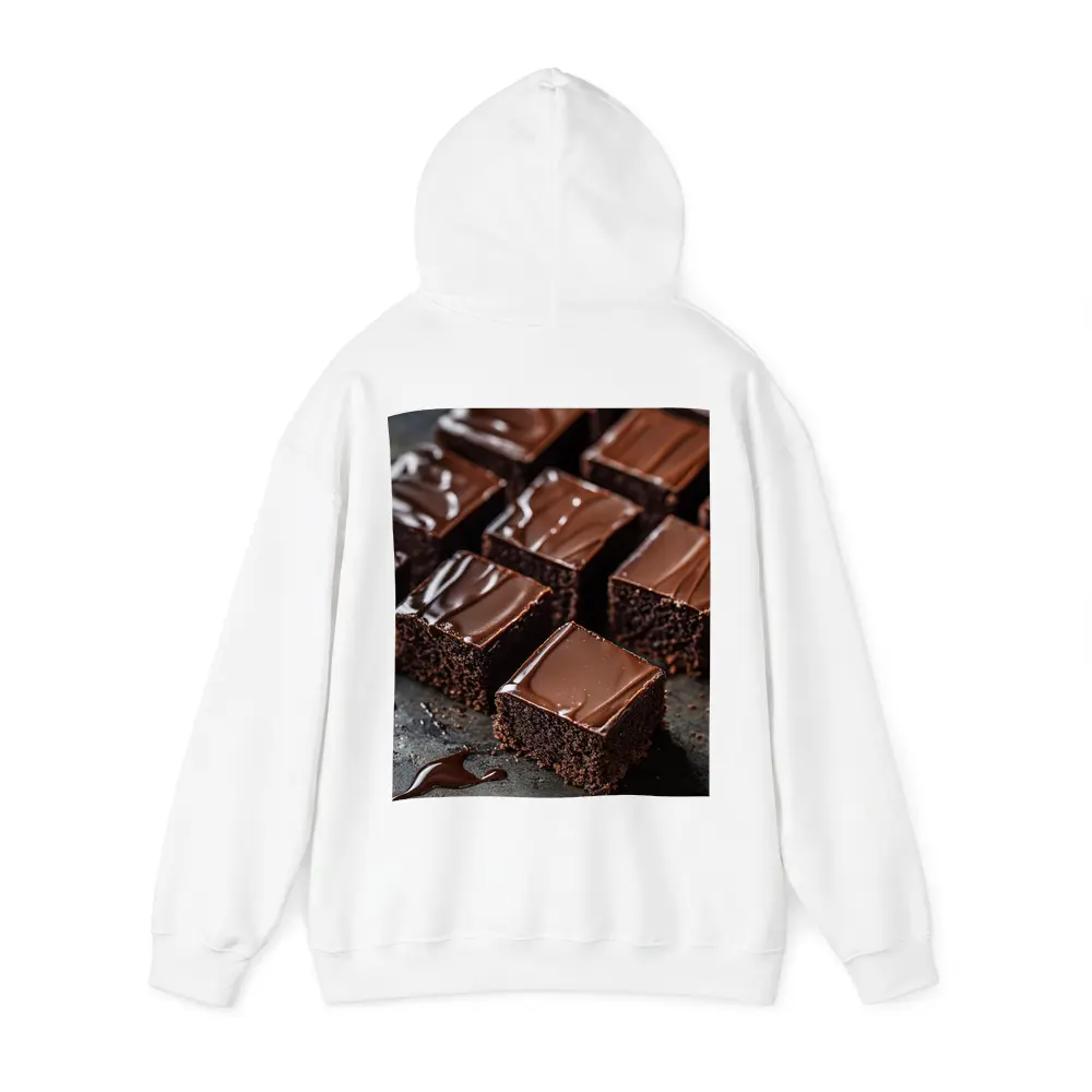 Dark Chocolate Brownies Ganache Glaze Close Up – Hoodies