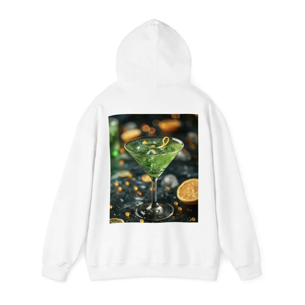 Green Martini Cocktail Gold Bokeh Dark – Hoodies