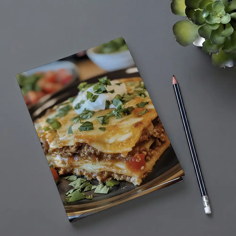 Beef Lasagna Slice Topped With Sour Cream – Notebooks