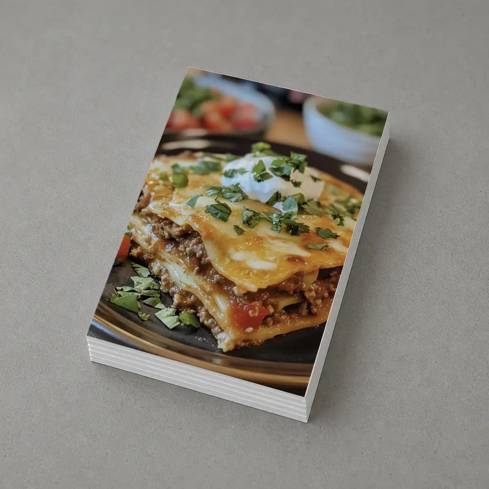 Beef Lasagna Slice Topped With Sour Cream – Postcards