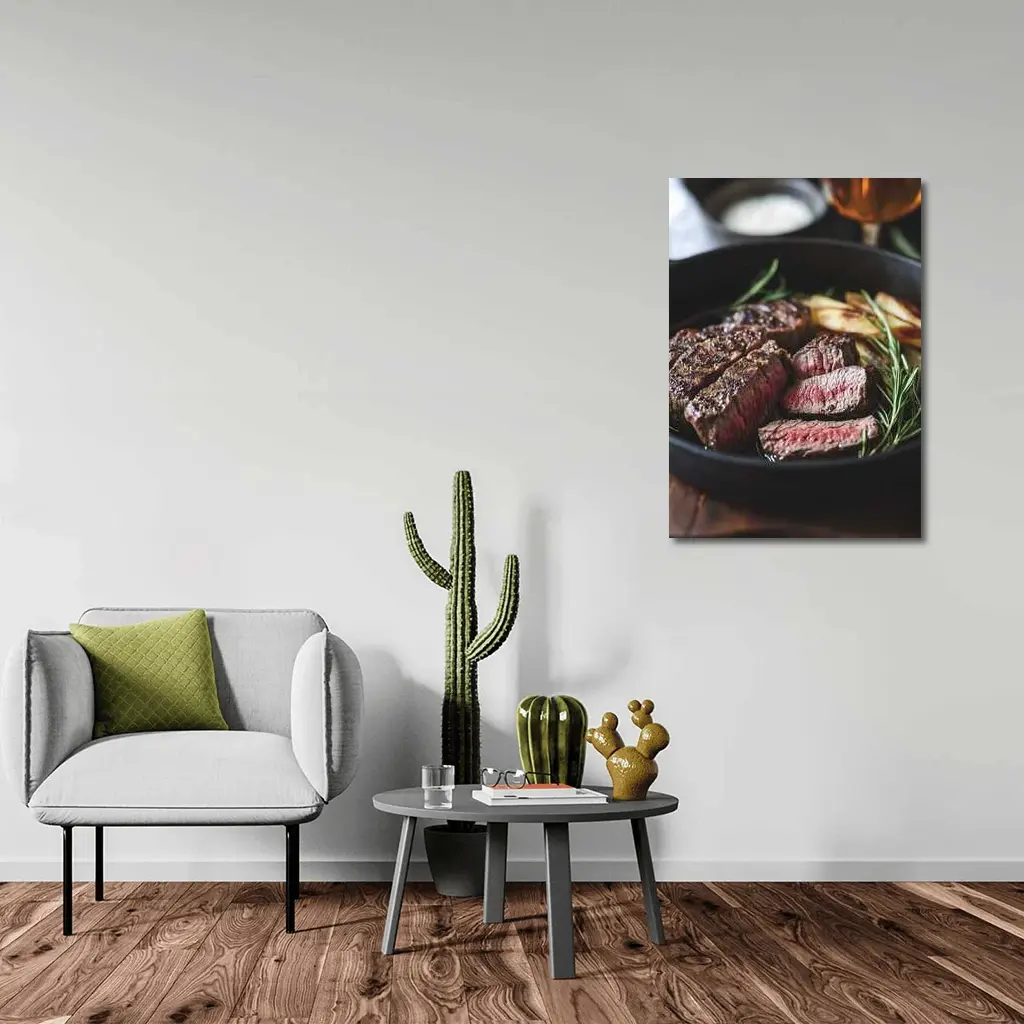 Seared Steak Cast Iron Pan Rosemary – Wall Art