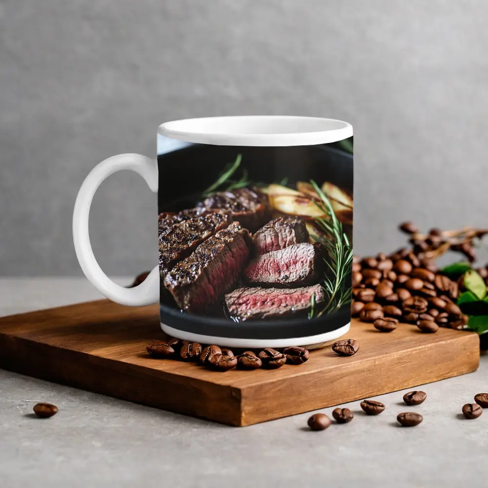 Seared Steak Cast Iron Pan Rosemary – Mugs