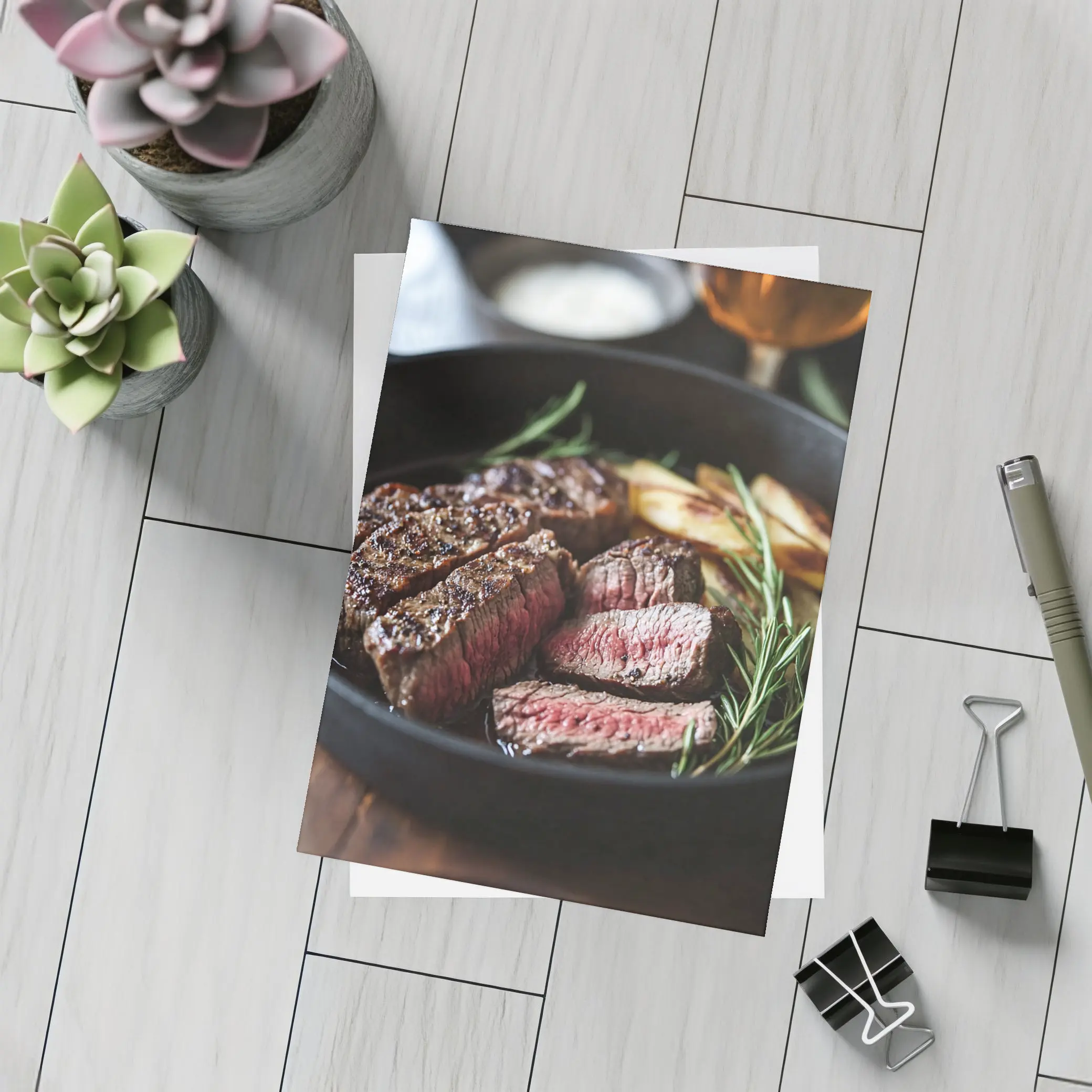 Seared Steak Cast Iron Pan Rosemary – Postcards
