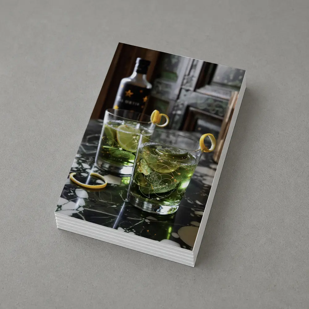 Green Gin Cocktails on Marble Bar – Postcards