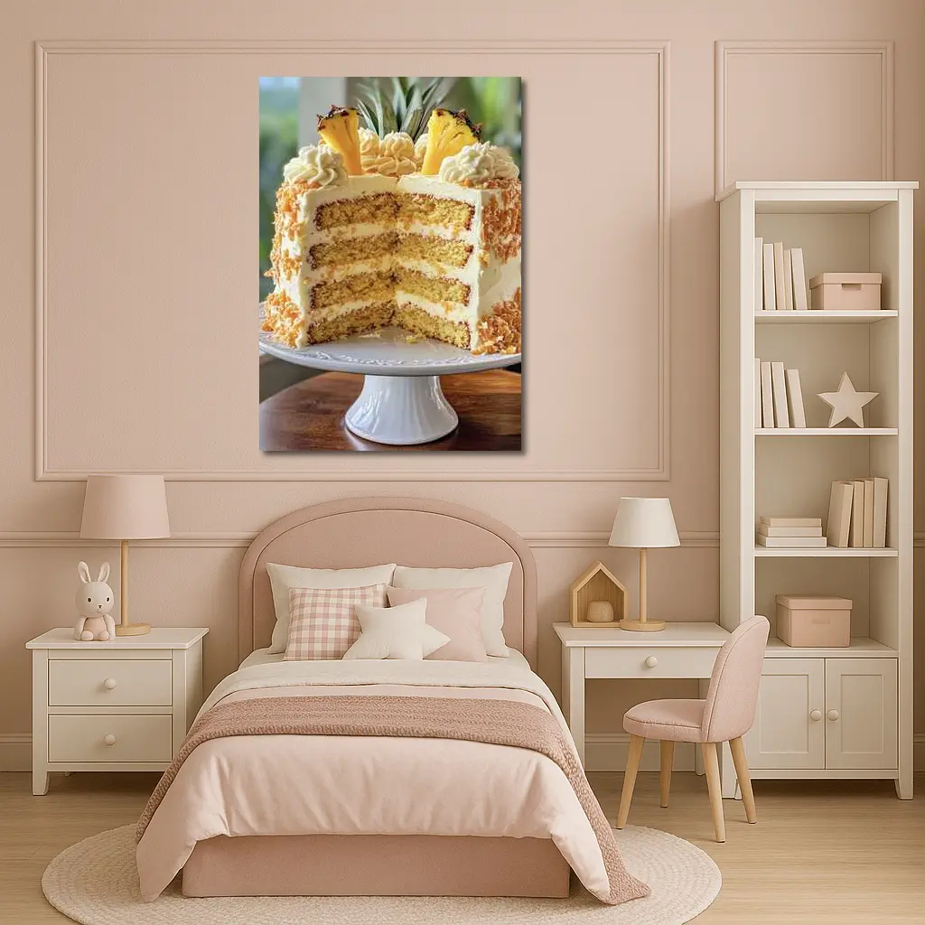 Pineapple Coconut Layer Cake On Stand – Wall Art