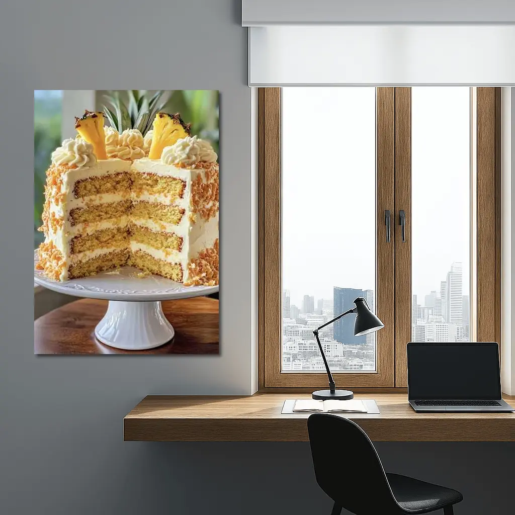Pineapple Coconut Layer Cake On Stand – Wall Art