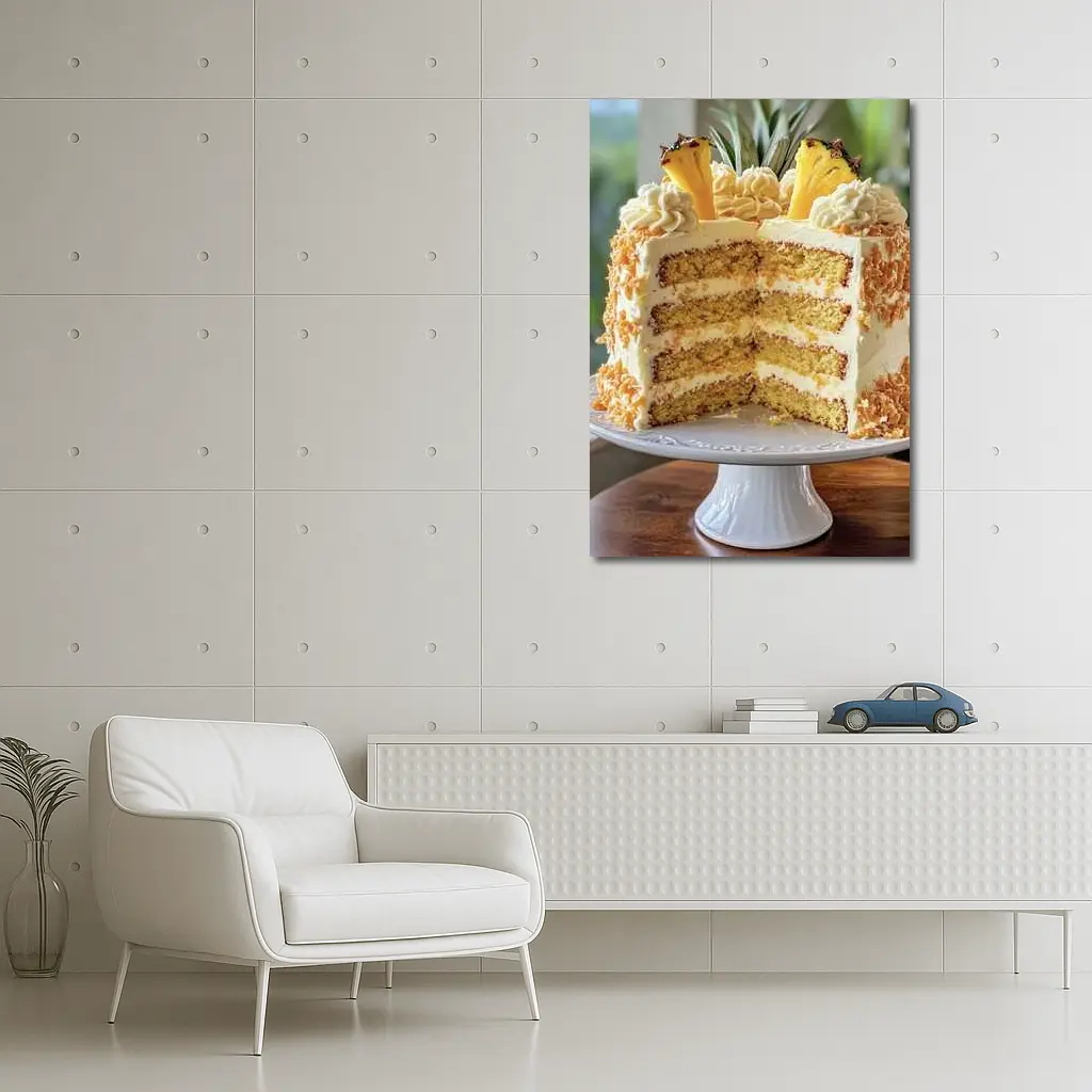 Pineapple Coconut Layer Cake On Stand – Wall Art