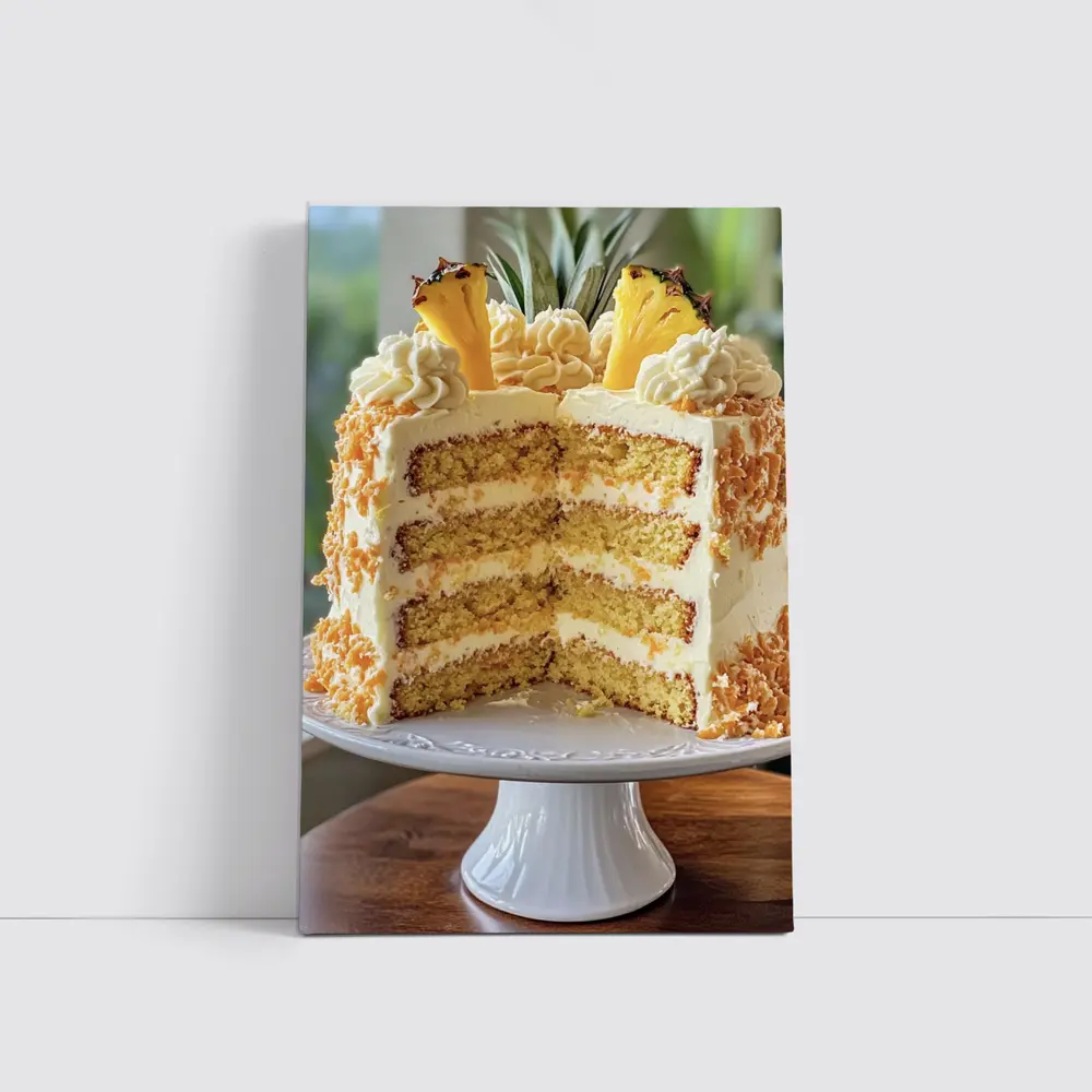 Pineapple Coconut Layer Cake On Stand – Wall Art