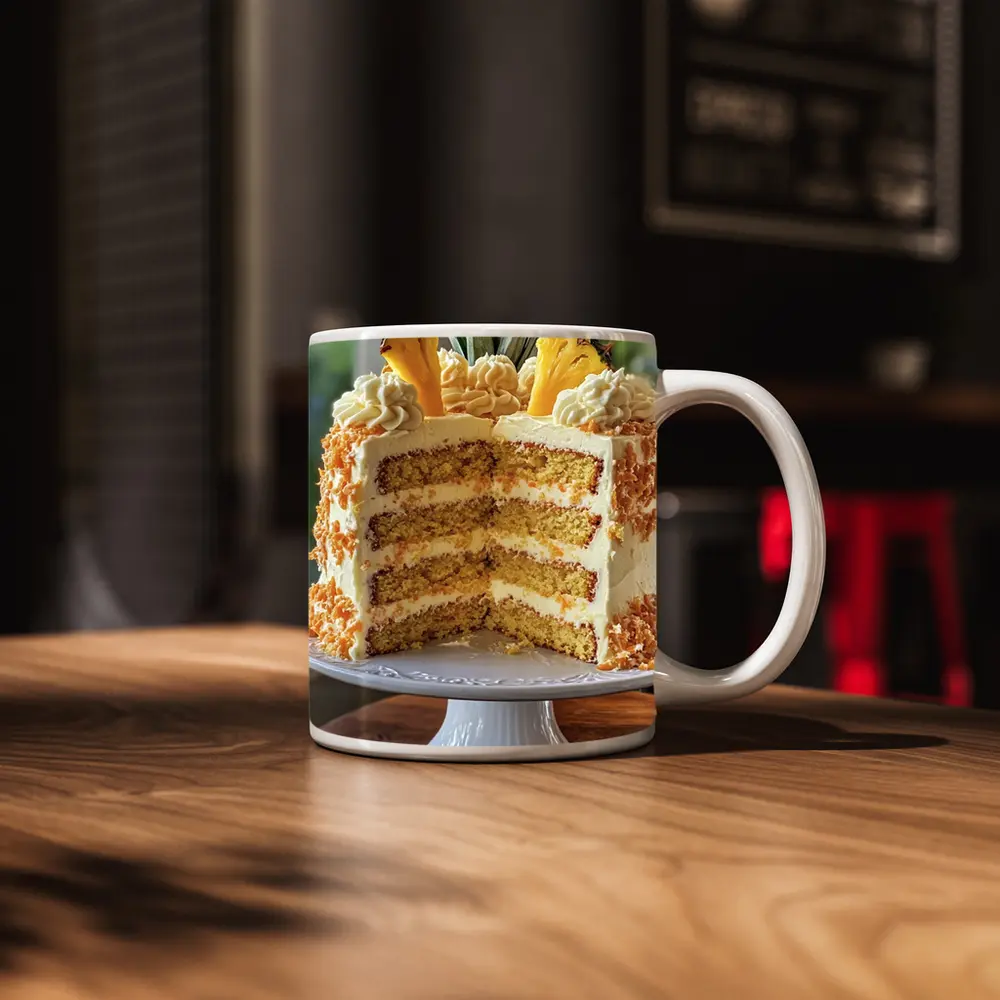 Pineapple Coconut Layer Cake On Stand – Mugs