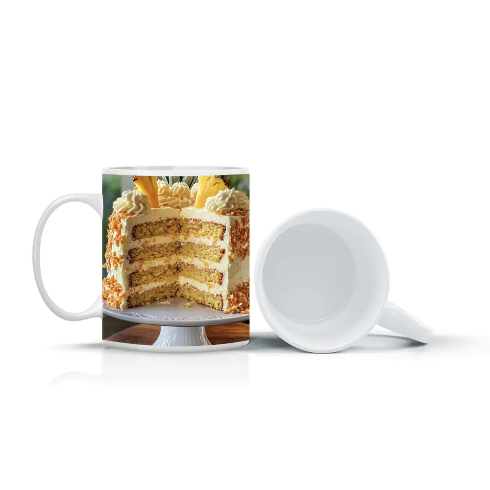 Pineapple Coconut Layer Cake On Stand – Mugs