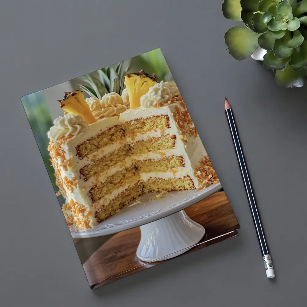 Pineapple Coconut Layer Cake On Stand – Notebooks