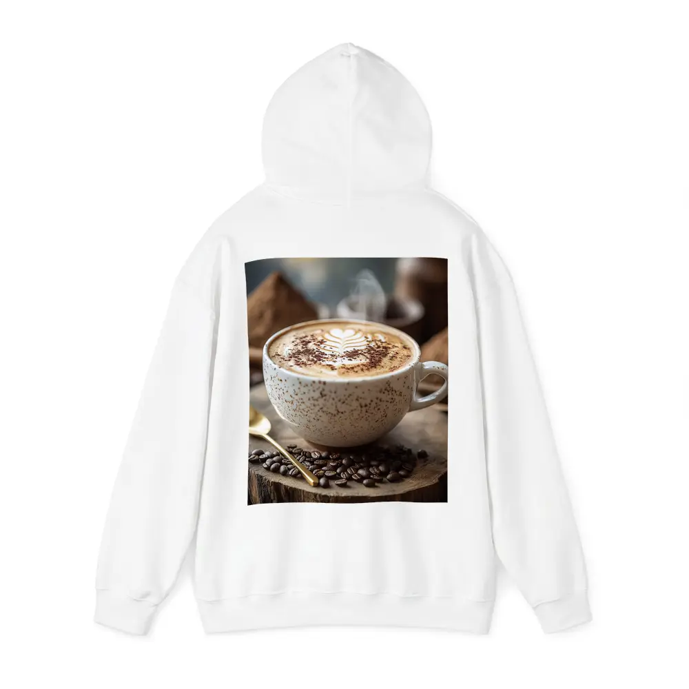 Steaming Latte Art Coffee Cup Wooden Board – Hoodies