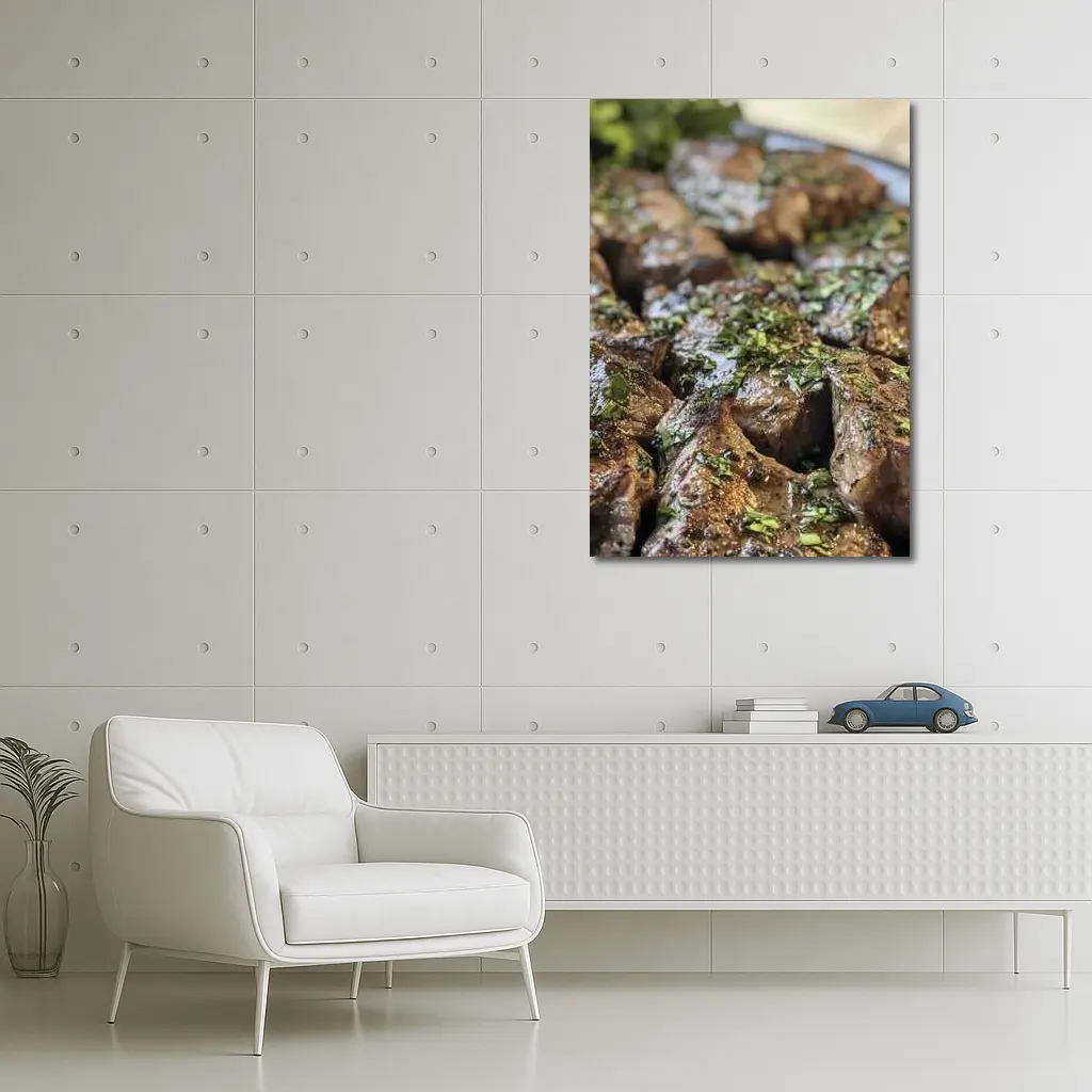 Seared Steak Bites Herb Garlic Butter – Wall Art