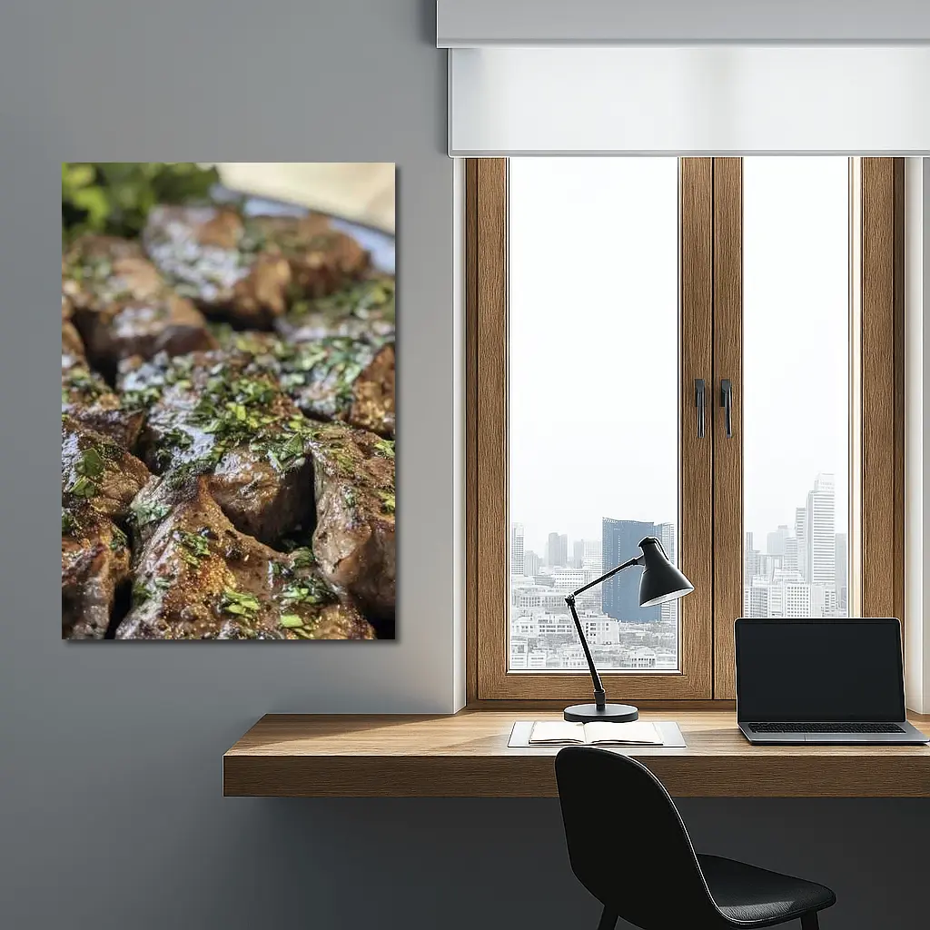 Seared Steak Bites Herb Garlic Butter – Wall Art