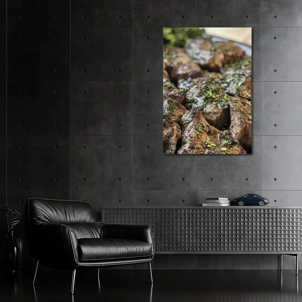Seared Steak Bites Herb Garlic Butter – Wall Art