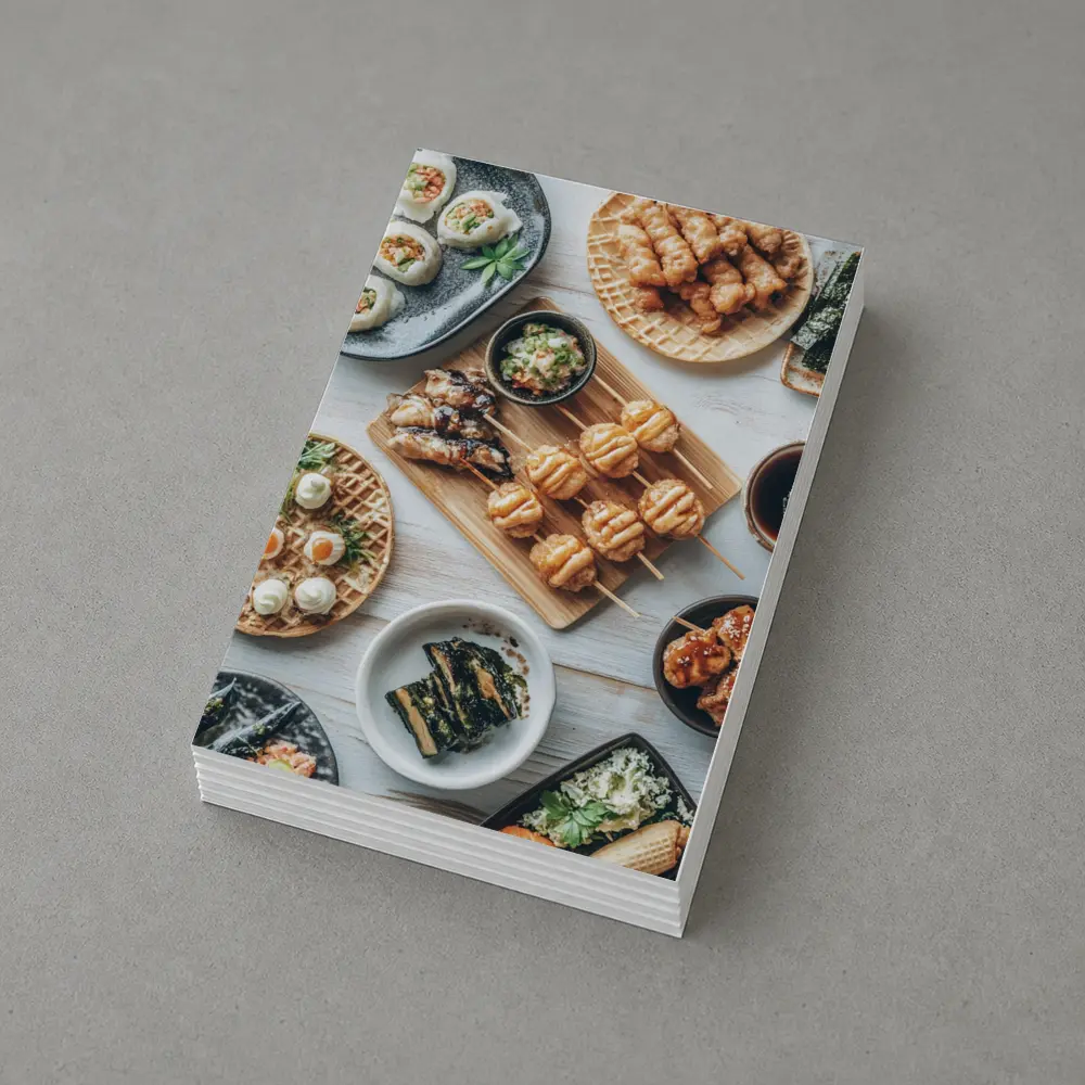 Japanese Street Food Spread White Table – Postcards